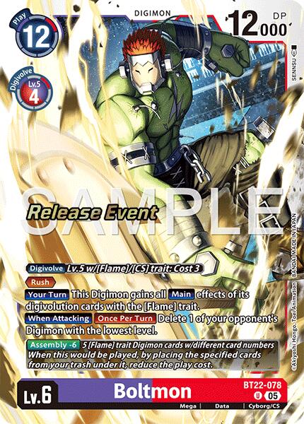 Boltmon [BT22-078] [Cartes d'événement de sortie Cyber Eden]
