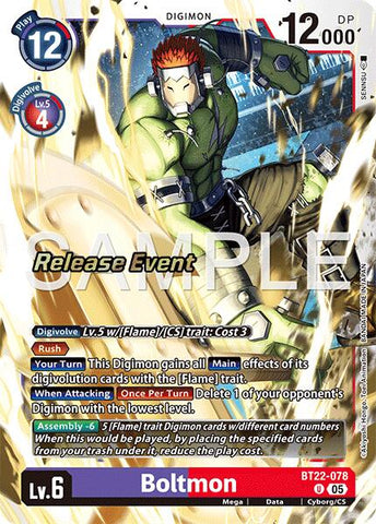 Boltmon [BT22-078] [Cartes d'événement de sortie Cyber Eden]