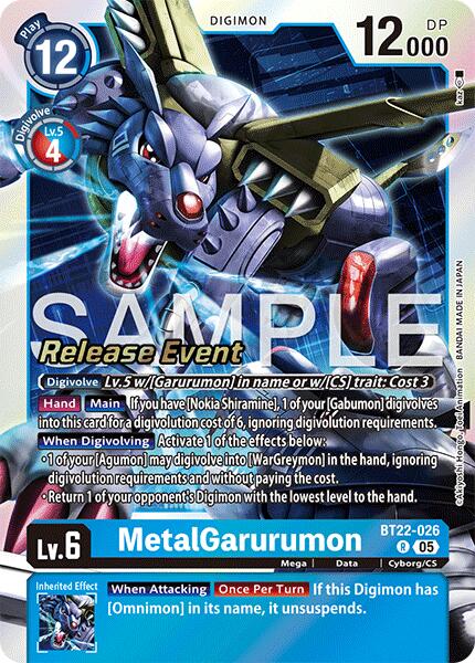 MetalGarurumon [BT22-026] [Cartes d'événement de sortie de Cyber Eden]