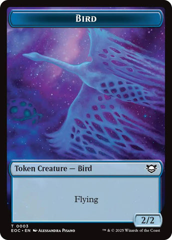 Pájaro // Gólem (0012) Ficha de dos caras [Edge of Eternities Commander Tokens]