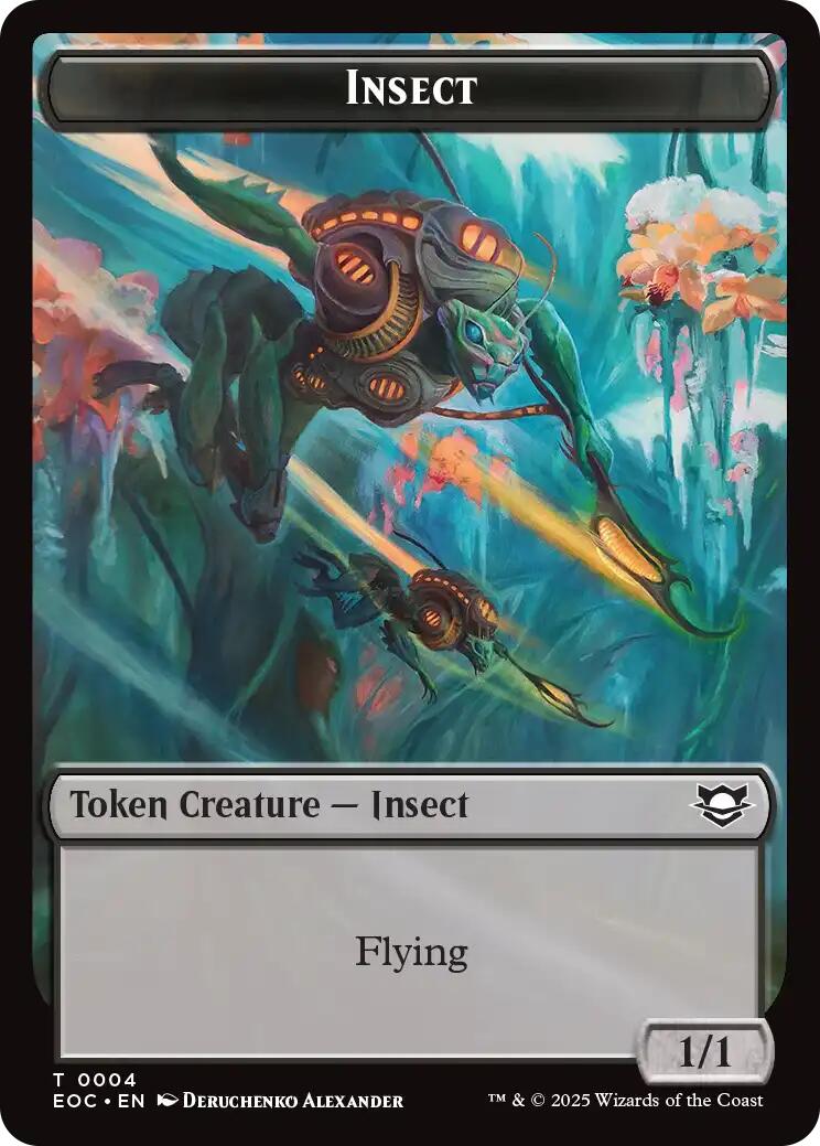 Jeton double face Insecte // Élémental (0007) [Jetons de commandant Bord d'éternités]