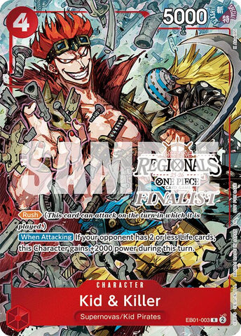 Kid y Killer (Set de cartas finalistas regionales offline 2025 Vol.2) [Cartas promocionales de One Piece]
