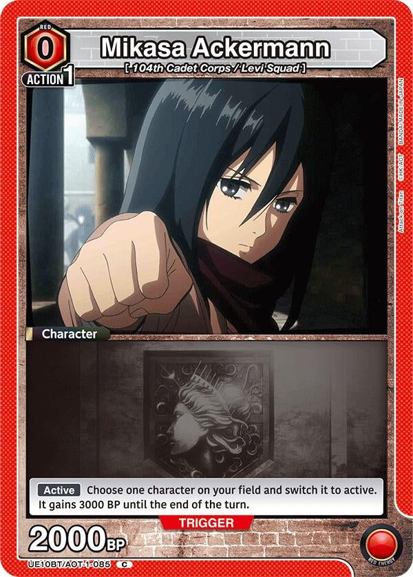 Image for Mikasa Ackermann (085) (Box Topper Foil) (UE10BT/AOT-1-085) (UE10BT) - Union Arena