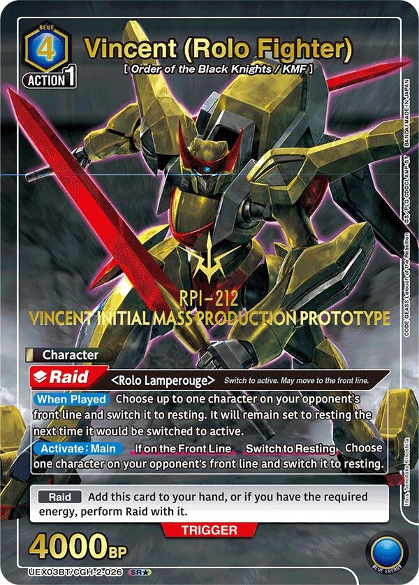 Image for Vincent (Rolo Fighter) (SR*) (UEX03BT/CGH-2-026) (UEX03BT) - Union Arena