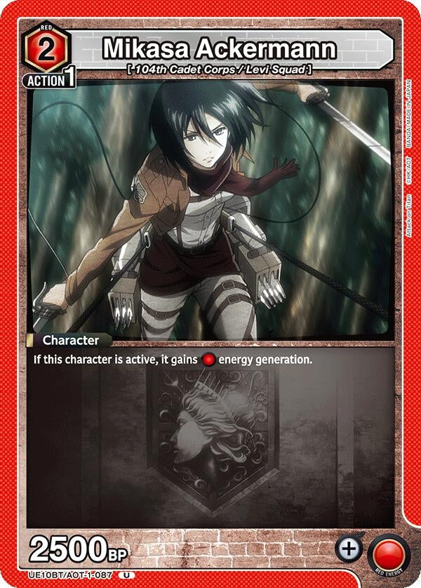 Image for Mikasa Ackermann (087) (UE10BT/AOT-1-087) (UE10BT) - Union Arena