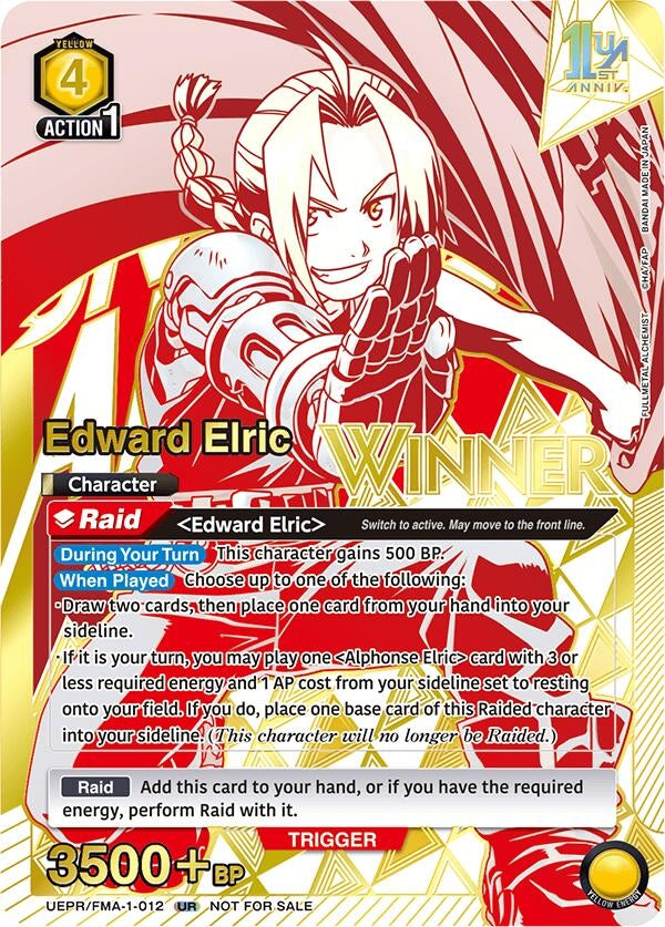Image for Edward Elric (012) (Winner) (UEPR/FMA-1-012) (UEPR) - Union Arena