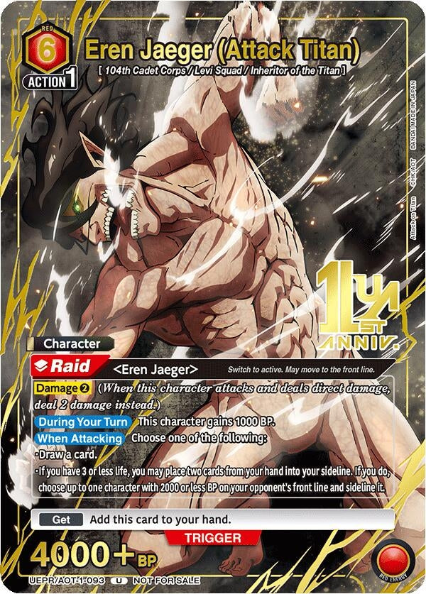 Image for Eren Jaeger (Attack Titan) (093) (Gold) (UEPR/AOT-1-093) (UEPR) - Union Arena