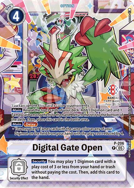 Ouverture de la porte numérique [P-206] (BANDAI Card Games Fest 25-26) [Cartes exclusives au deck de démonstration Digimon]