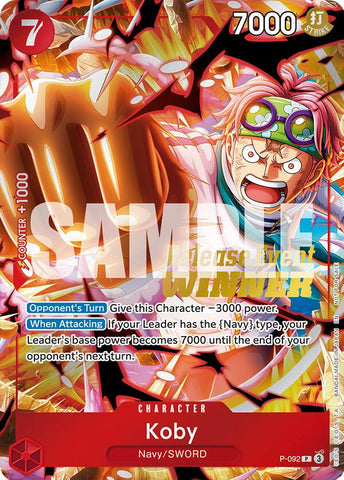 Koby (Ganador del Evento de Lanzamiento OP12) [Cartas Promocionales de One Piece]