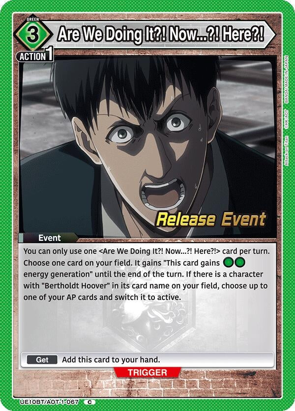 Image for Are We Doing It?! Now...?! Here?! (UE10BT/AOT-1-067) (UE10BT_RE) - Union Arena
