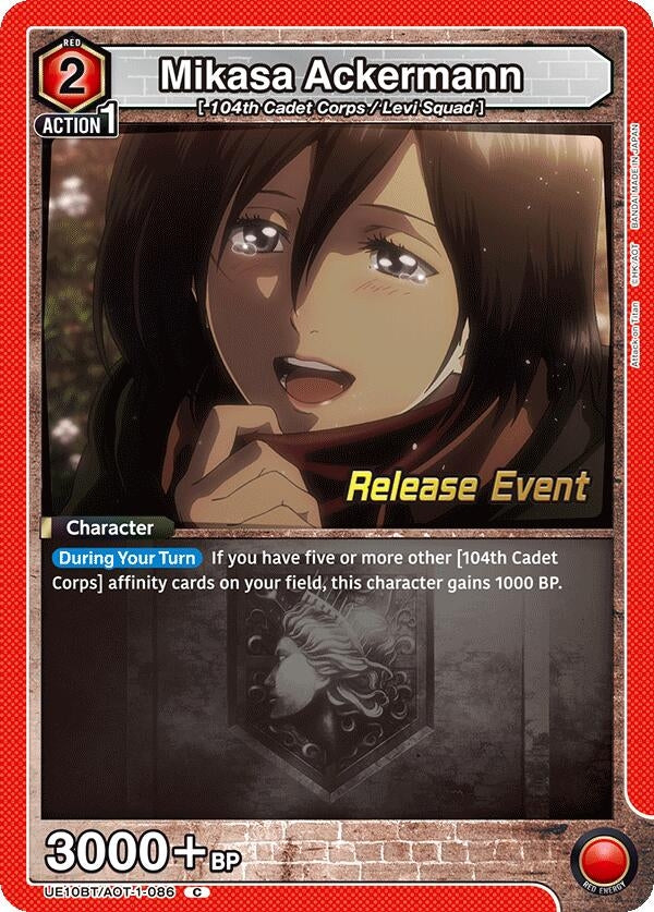 Image for Mikasa Ackermann (086) (UE10BT/AOT-1-086) (UE10BT_RE) - Union Arena