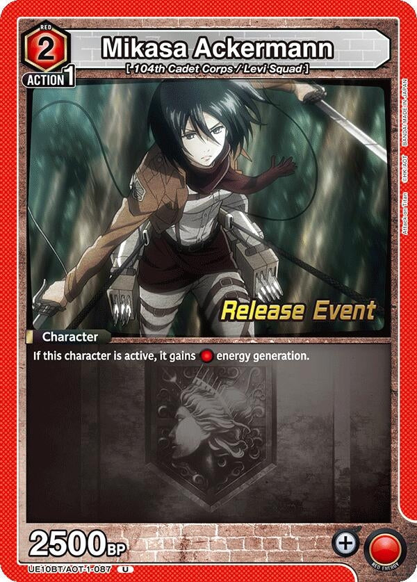 Image for Mikasa Ackermann (087) (UE10BT/AOT-1-087) (UE10BT_RE) - Union Arena