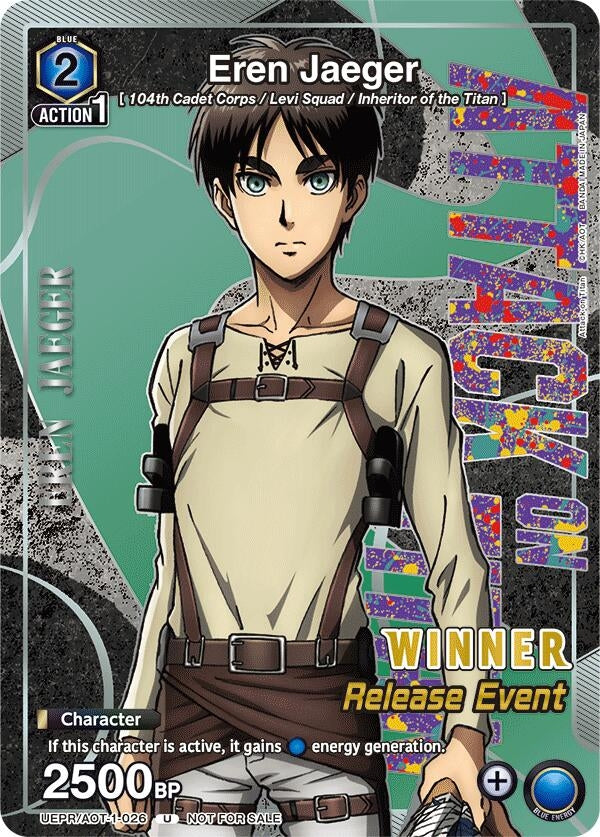 Image for Eren Jaeger (Release Event Winner) (UEPR/AOT-1-026) (UE10BT_RE) - Union Arena