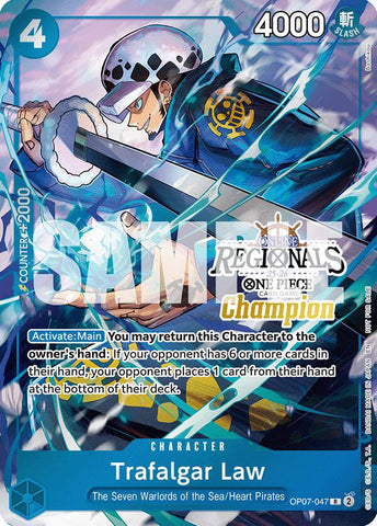 Trafalgar Law (Juego de cartas de campeón regional en línea 2025 Vol.2) [Cartas promocionales de One Piece]