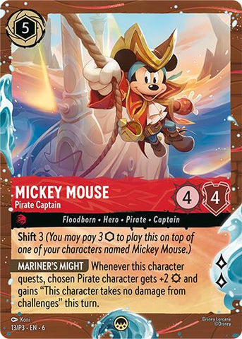 Mickey Mouse - Capitán Pirata (Promo de Disney Cruise) (13/P3) [Tarjetas Promocionales]