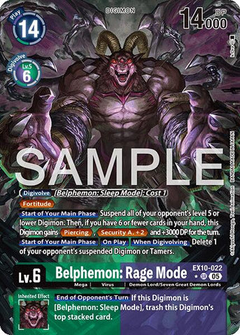Belphemon: Modo Ira [EX10-022] (Arte Alternativo) [Orden Siniestra]