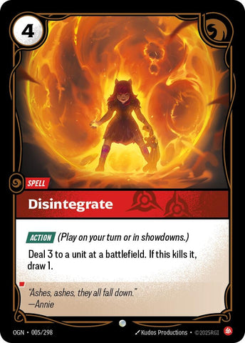 Image for Disintegrate (005/298) (OGN) - Riftbound: League of Legends Trading Card Game