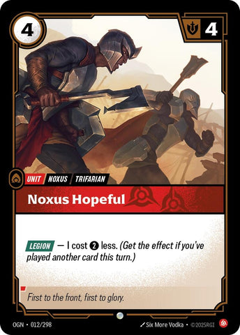 Image for Noxus Hopeful (012/298) (OGN) - Riftbound: League of Legends Trading Card Game