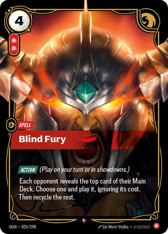 Image for Blind Fury (025/298) (OGN) - Riftbound: League of Legends Trading Card Game