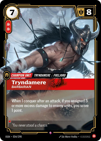 Image for Tryndamere - Barbarian (034/298) (OGN) - Riftbound: League of Legends Trading Card Game