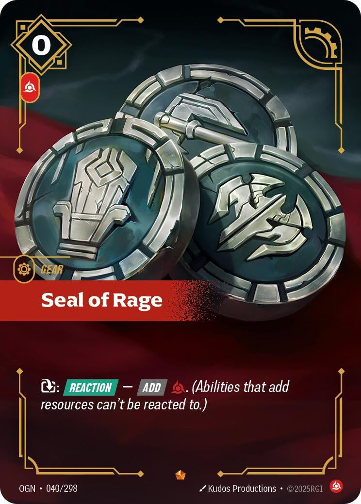 Image for Seal of Rage (040/298) (OGN) - Riftbound: League of Legends Trading Card Game