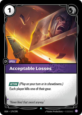 Pertes acceptables (179/298) (OGN)