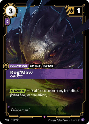 Image for Kog'Maw - Caustic (190/298) (OGN) - Riftbound: League of Legends Trading Card Game