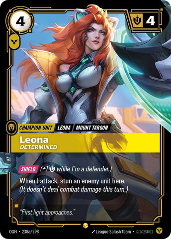 Image for Leona - Determined (Alternate Art) (238a/298) (OGN) - Riftbound: League of Legends Trading Card Game