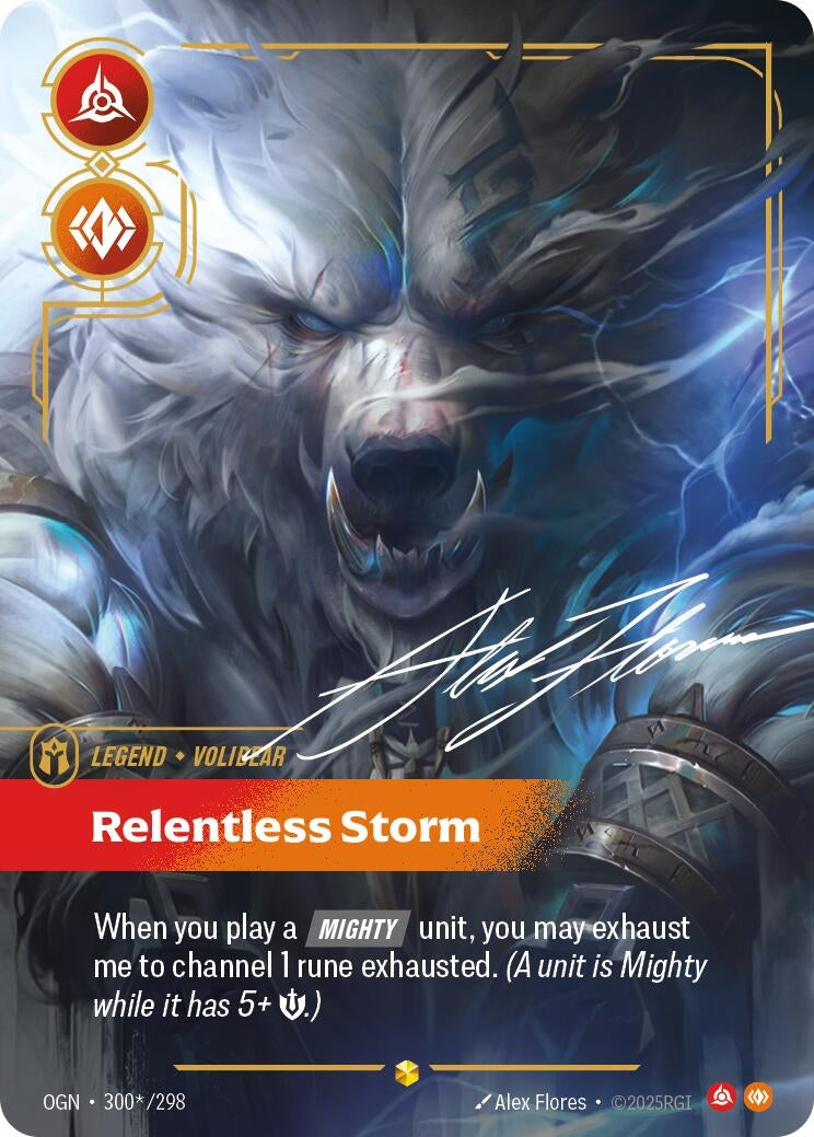 Image for Volibear - Relentless Storm (Signature) (300*/298) (OGN) - Riftbound: League of Legends Trading Card Game