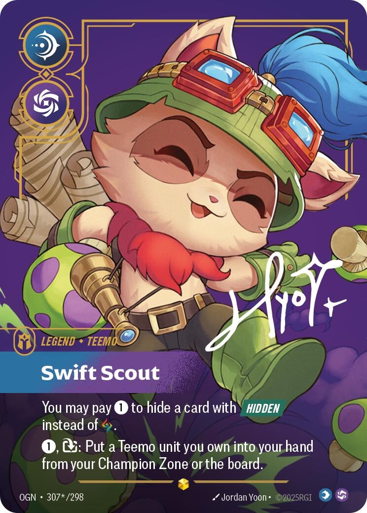 Image for Teemo - Swift Scout (Signature) (307*/298) (OGN) - Riftbound: League of Legends Trading Card Game