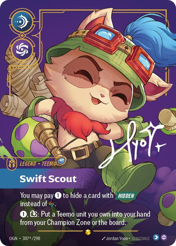 Image for Teemo - Swift Scout (Signature) (307*/298) (OGN) - Riftbound: League of Legends Trading Card Game