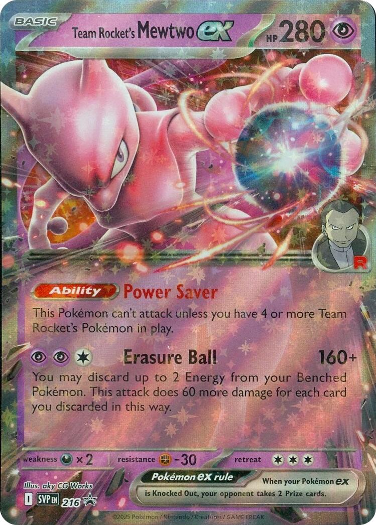 Mewtwo ex del Team Rocket (216) [Escarlata y Púrpura: Black Star Promos]