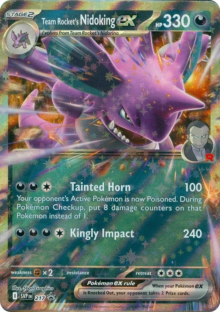 Nidoking ex del Team Rocket (217) [Escarlata y Púrpura: Black Star Promos]