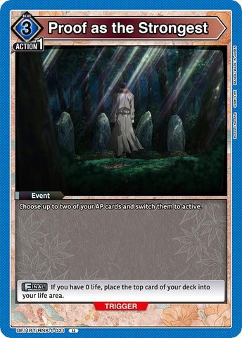 Image for Proof as the Strongest (UE11BT/RNK-1-031) (UE11BT) - Union Arena