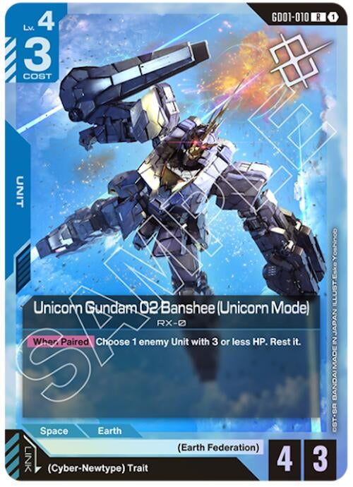 Image for Unicorn Gundam 02 Banshee (Unicorn Mode) (Judge Pack 01) (GD01-010) (GCG-PR) - Gundam Card Game
