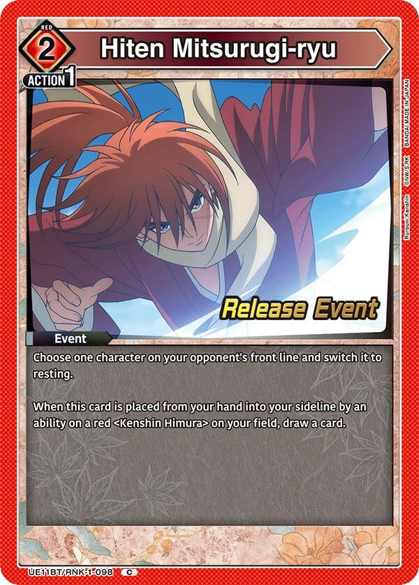 Image for Hiten Mitsurugi-ryu (UE11BT/RNK-1-098) (UE11BT_RE) - Union Arena