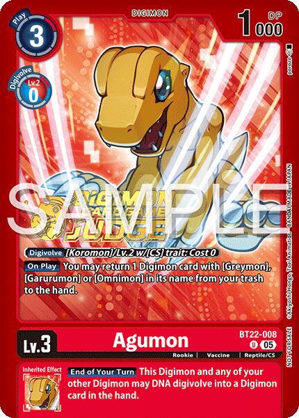 Agumon [BT22-008] (Pack Juge 2025 Vague 2) [Cyber Eden]