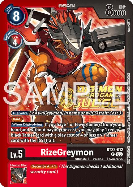 RizeGreymon [BT22-012] (Judge Pack 2025 Vague 2) [Cyber Eden]