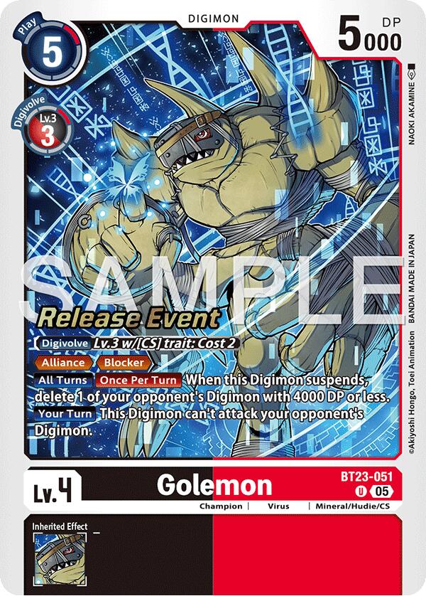 Golemon [BT23-051] [Cartas del evento Hackers' Slumber Release]