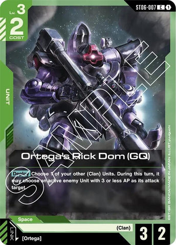 Image for Ortega's Rick Dom (GQ) (ST06-007) (ST06) - Gundam Card Game