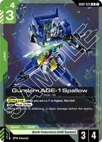 Image for Gundam AGE-1 Spallow (GD02-023) (GD02) - Gundam Card Game