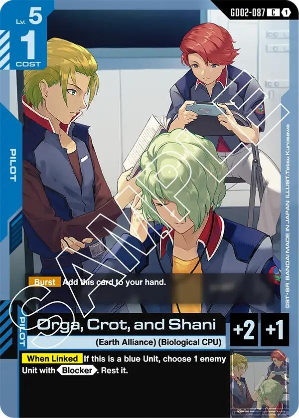 Image for Orga, Crot, and Shani (GD02-087) (GD02) - Gundam Card Game