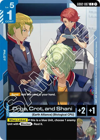Image for Orga, Crot, and Shani (GD02-087) (GD02) - Gundam Card Game