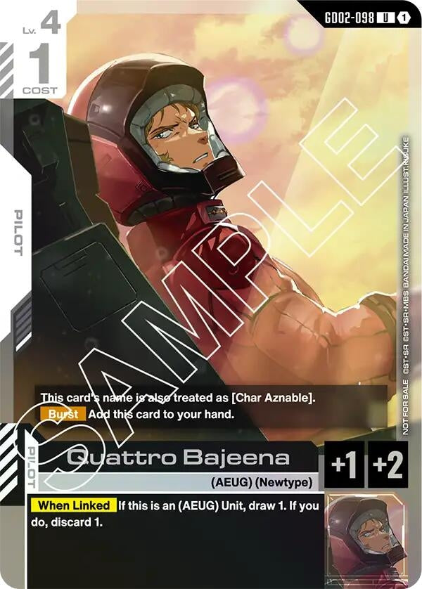 Image for Quattro Bajeena (Store Tournament Participant Pack 02) (GD02-098) (GCG-PR) - Gundam Card Game