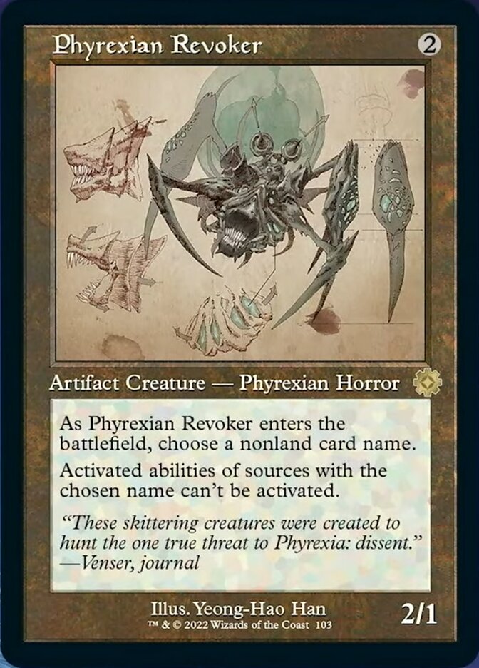 Révoqueur phyrexian (Rétro schématique) [Artefacts rétro de La Guerre des Frères]