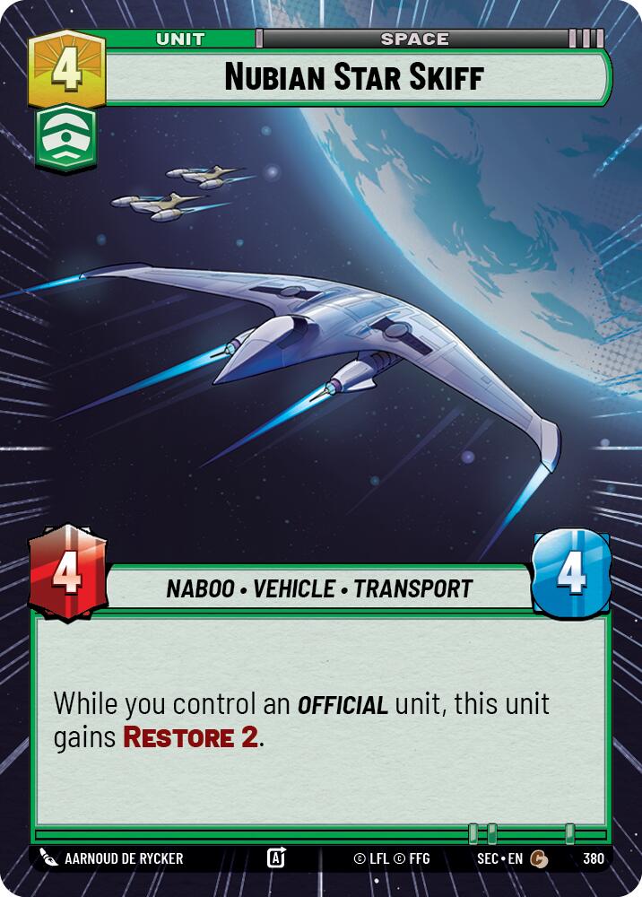 Skiff stellaire nubien (380) (Hyperspace) (380) [Secrets de pouvoir]