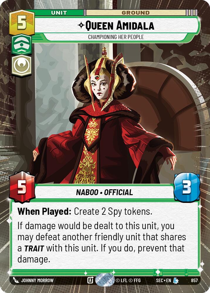La Reine Amidala - Défenseur de son peuple (Hyperspace Foil) (857) (857) [Secrets of Power]
