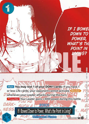 Si me doblegara al poder, ¿qué sentido tiene vivir? (Paquete de campaña del Tesoro del 3er Aniversario) [Cartas promocionales de One Piece]