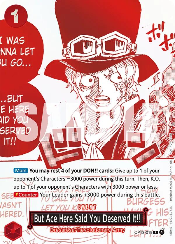 ¡Pero Ace aquí dijo que te lo merecías! (Paquete de campaña del tesoro del 3.er aniversario) [Cartas promocionales de One Piece]