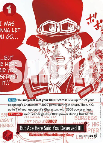 ¡Pero Ace aquí dijo que te lo merecías! (Paquete de campaña del tesoro del 3.er aniversario) [Cartas promocionales de One Piece]